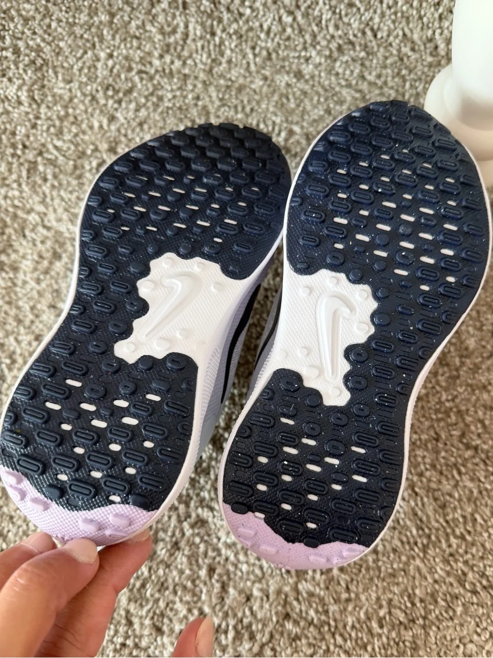 Nike Kids White and Navy Velcro Sneakers - never worn
